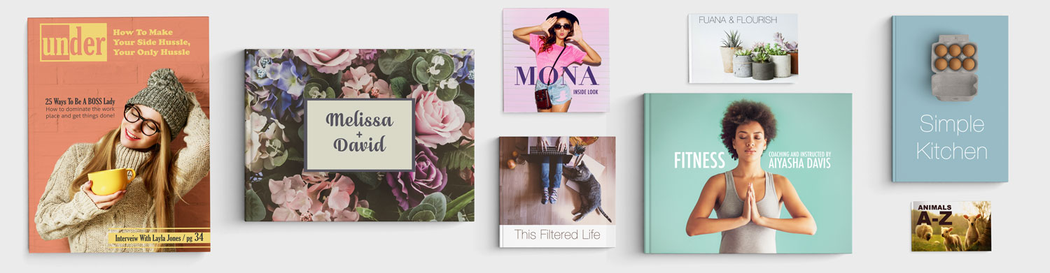 A variety of the photo books Photobooks Pro Offers